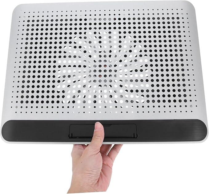 Notebook Cooler Aluminum Alloy Thin Quiet Cooling Pad with Stand Ergonomic Laptop Support Frame for Up to Computers Silver