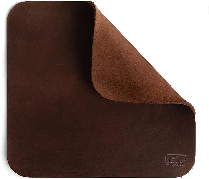 Ergonomic Mouse Pad Executive Work Desk &amp Office Essentials Tracking Accuracy Mouse Control Thick Full Grain Leather Handmade Bourbon Brown