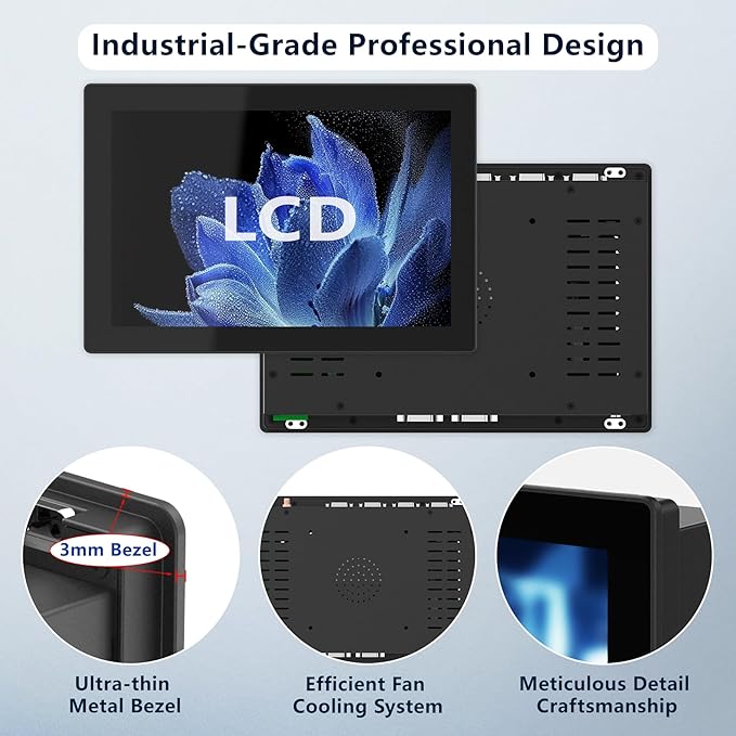 10.1 inch Industrial Touchscreen Panel PC10 Point Capacitive Touch Screen ComputerIP65 Ultra-Thin Industrial Monitorfor FactoryAutomationKioskSmall Business(I5-7200U8GB RAM 128G SSD)