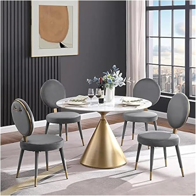 Adjustable Office Computer Chair with Armrest 1pcs Velvety Soft and Comfortable Upholstered Dining Chairs with Backrest