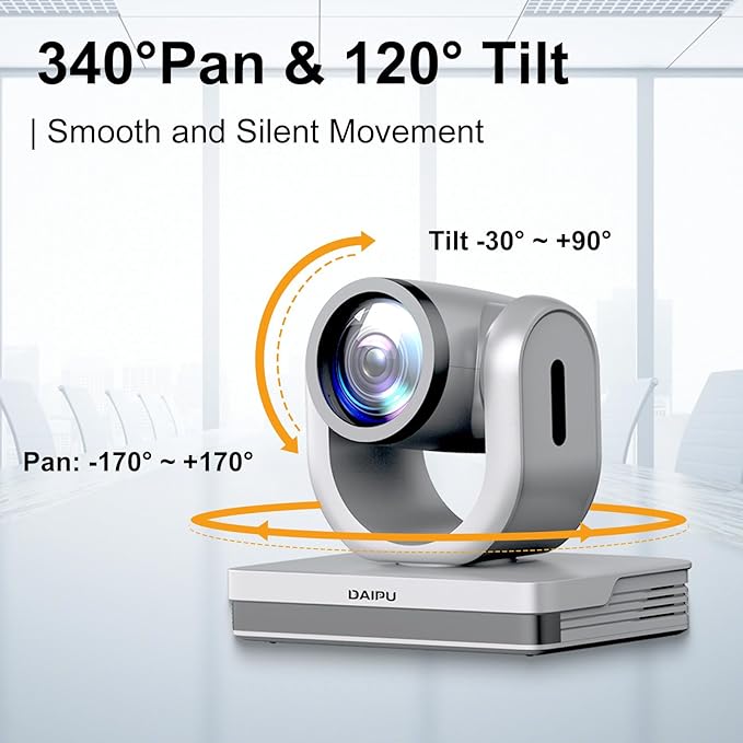 PTZ Camera 30X Optical Zoom 1080P60 HDMI USB3.0 SDI LAN PoE AI Auto Tracking Conference Room Camera 1/2.8 CMOS Sensor 255 Presets for Church Worship Live Streaming Business Video Conference