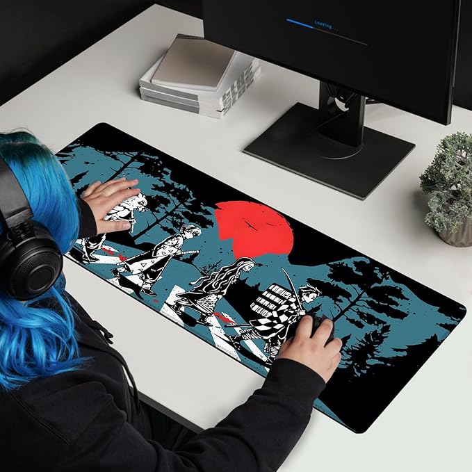 Anime Mouse Pad Non-Slip Rubber Desk Mat Extended Large Gaming Mousepad for Office Desk Decor 31.5 x 11.8inches x 3mm