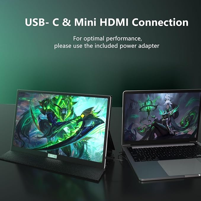 FMC 15.6 Inch 4K Portable Gaming Monitor Touchscreen 100% sRGB 3840x2160 UHD Display with 30W USB C Mini HDMI Built-in Speaker for PC Phone PS5/4 Xbox Switch