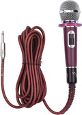 Professional Wired Microphone Zinc Alloy and ABS Construction Red/Black/Silver Grey 8.07 Inch Length 600Ω Impedance 14.76ft Cable