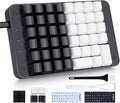 Koolertron One Handed Mechanical Gaming Keyboard with 32 Macro Keys 46-Key Fully Programmable Mini Keypad Mini USB Macro Keyboard for PC Gamers