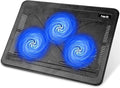 havit HV-F2056 15.6-17 Laptop Cooler Cooling Pad - Slim Portable USB Powered (3 Fans) Black/Blue