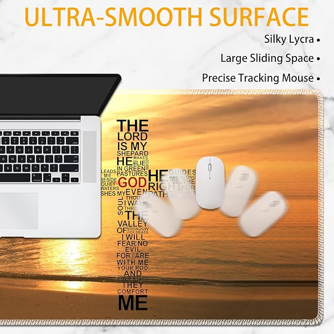 Large Mouse Pad Set Desktop Mouse Pad + Keyboard Wrist Pad + Mouse Wrist Pad + Coaster Ergonomic Memory Foam Multi-functional Desk Mat - Evening Calm