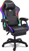 Video Gaming Chair with Speakers and RGB Lights Ergonomic Chair with Seven-Point Massage Function Computer Chair with Footrest and Lumbar Support Gaming Chairs for AdultsBlack
