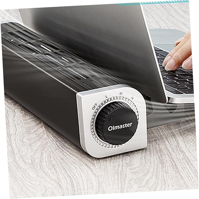 Laptop Cooler Portable Adjustable Cooling Fan with Radiator Rack for Laptops Tablets and Phones Compact Desktop Cooling Black