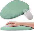 Ergonomic Mouse Pad with Wrist Support Memory Foam Wrist Rest for Pain Relief &amp Carpal Tunnel Non-Slip Base for Office Computer PC Laptop (12x8x1.2inch Light Green)