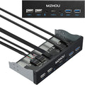 USB2.0 + 3.0 Metal Front 5.25 inch 19Pin Front Panel Adapter 4 USB 3.0 Port hubs and (1HD Audio Port / 1TPY-C Port / 1 Microphone Input)