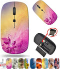 maizi Wireless Mini Mouse for Computer Chromebook Notebook Wireless Mini Mice Image ID: 29797854 Purple Flower on Colo Lightweight 2.4G USB Receiver Printed in USA