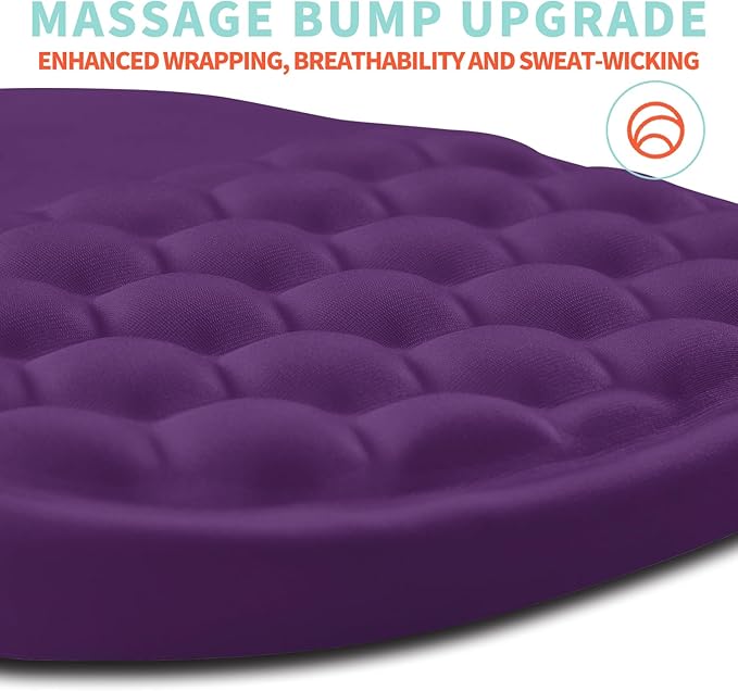 Ergonomic Mouse Pad Wrist Support with Memory Foam Massage Bulge Carpal Tunnel Pain Relief Mousepad Wrist Rest for Mouse(12x8 inch Deep Purple)