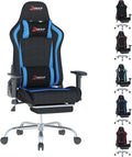 Fabric Gaming Chair Skin-Friendly and Breathable Manufactured by A Reputable Manufacturer Safe and Stable Specially Designed for Gaming.with Footrest Mg(1005-Deepblue)