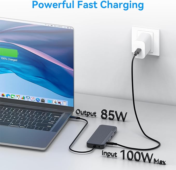 USB C Docking Station 3 HDMI 12 in 1 Docking Station Triple Display Dual Monitor Dock Laptop USB-C Hub 3 HDMI with 10 Gbps Ethernet USB A/C 3.1 USB 2.0 100W PD Audio &amp Mic SD