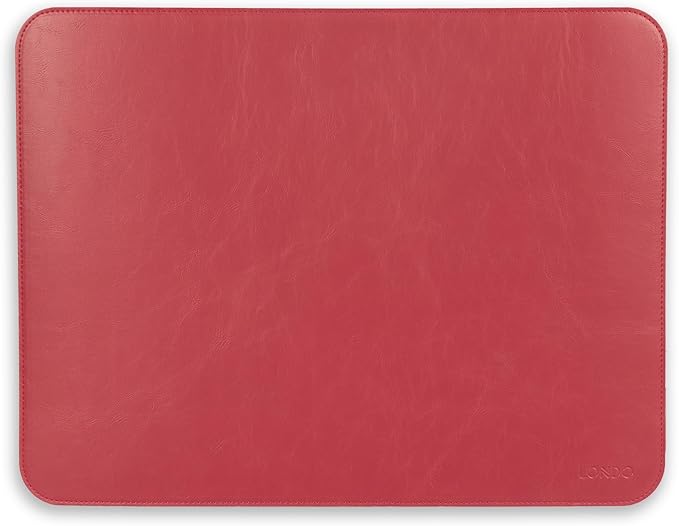 Londo PU Leather Mouse Pad – Desk Mat for Keyboard and Mouse Large Leather Office Desk Pad 13.18x17.32 (Red)