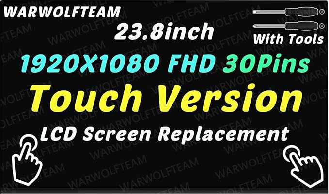 23.8in 1920X1080 FHD 30Pins 60Hz Display LCD LED Screen Display Compatible with Dell Inspiron 24 5000 Series 5491 All in One W24C W24C001 PCWM6 0PCWM6(in-Cell Touch)