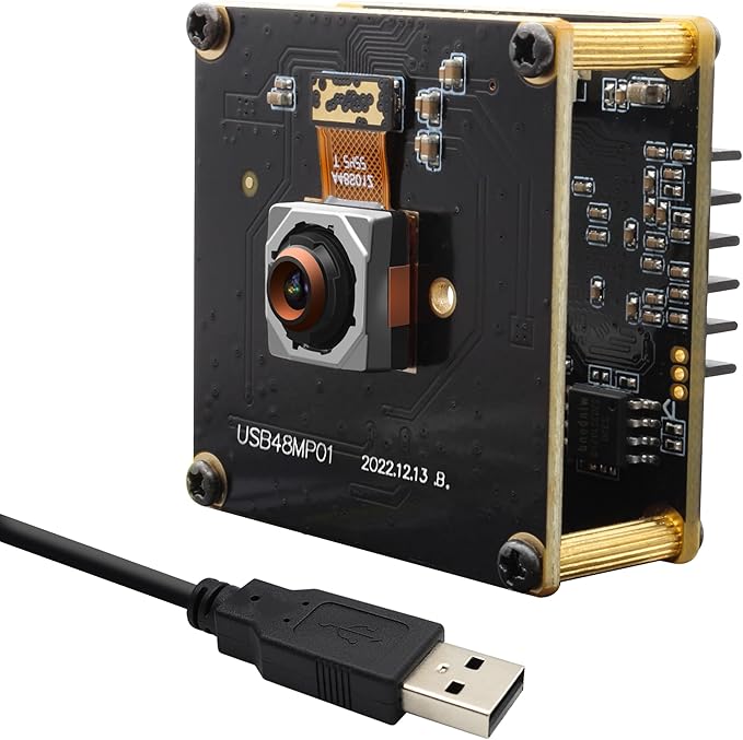 48MP Ultra HD Autofocus USB Camera – 4K Video &amp 8000×6000 Still – 70° No Distortion Lens for Lightburn Laser Engraver | Machine Vision | Embedded Systems