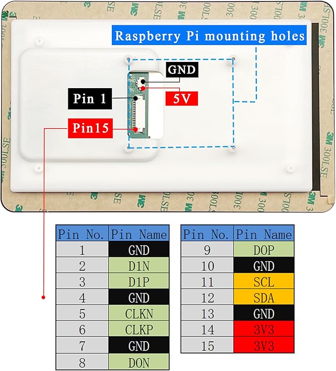 OSOYOO 7 inch DSI Touch Screen 720×1280 IPS Display DSI Power &amp Video (No Extra Cables) Portrait/Landscape Rotatable Bare Screen for Raspberry Pi4B/3B+/3B/3A+/5