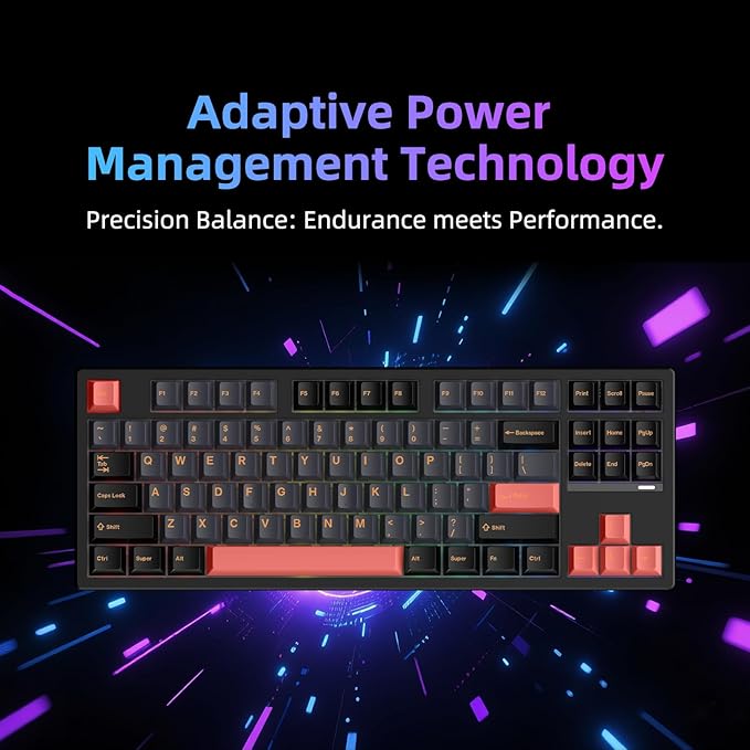 FE87 V2 Wired Mechanical Keyboard Dual 8KHZ Polling Rate Support SODC/Latency As 0.125MS/ARGBHot Swappable Gasket Sturcture Gaming Keyboard (Black/Green Phoenix Switch)