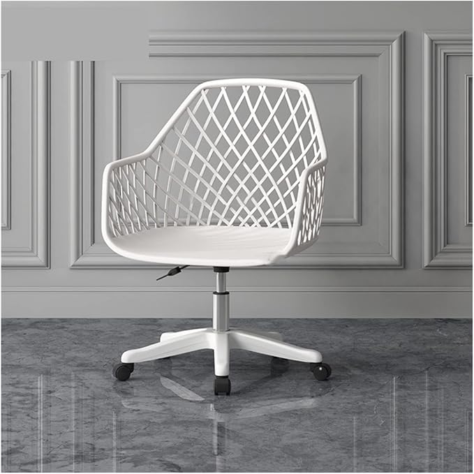 Adjustable Office Computer Chair with Armrest Backrest Office Chairs Armchair Computer Chair Office Furniture Lift Swivel Gamer Chair(White)