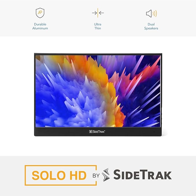 SideTrak Solo 17.3” Touchscreen Portable Full HD LED Monitor Laptop Dual Screen Computer Extender with Large Display Cover for PC Gaming &amp Chrome HDR Enabled Powered by USB-C® or HDMI