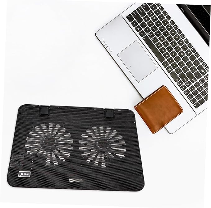 6 Inch Laptop Cooling Stand with Variable Speed Ventilator Heat Dissipation Notebook Holder for Gaming and Office Use Black Notebook Cooling Support Pad