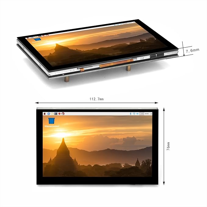 OSOYOO 5 inch Touch Screen RPi5 Monitor DSI IPS LCD 800×480 Display for Raspberry Pi 5 4B 3B+ 3A+ 3B 2B - Wide Viewing Angle Capacitive Touchscreen No Need Driver
