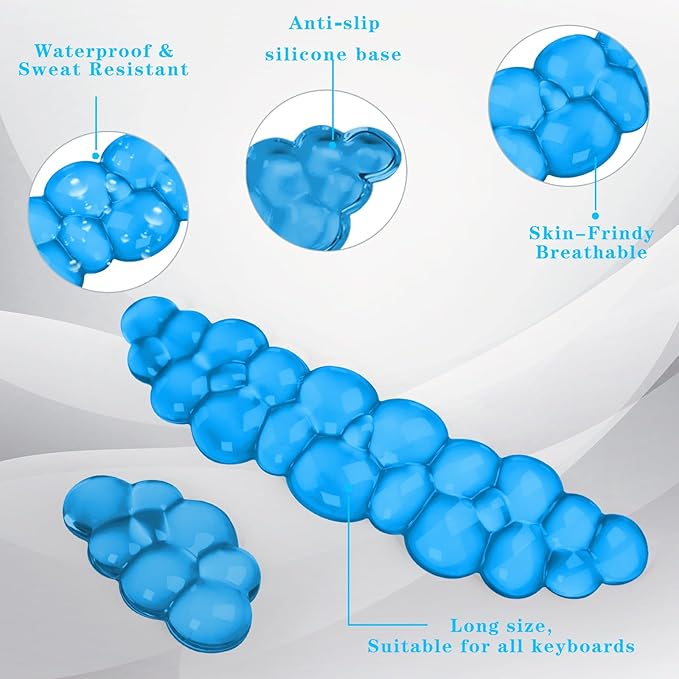 Gel Cloud Keyboard and Mouse Wrist Rest Cute Wrist Support and Arm Support Keyboard Rest for Keyboard and Mouse Typing Pain ReliefSuitable for Office/Computer/Laptop/Gaming (Blue)