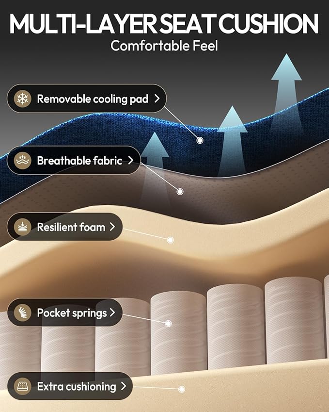 Dowinx Gaming Chair Breathable Fabric Game Chair with Gel Pad and Storage Bag Comfortable Gamer Chair with Pocket Spring CushionErgonomic Computer Chair with FootrestBlack and White