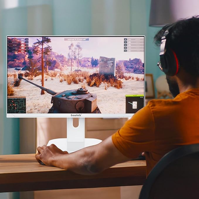 Gawfolk 27 Inch 4K Gaming Monitor 160Hz White PC Computer Monitors UHD 3840 x 2160p IPS Screen for Home &amp Office Freesync DP 1.4 HDMI 2.1 Eye Care Wall Mount Compatible