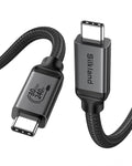 Silkland 80Gbps USB 4 for Thunderbolt 5 Cable 3.3FT/1M up to 120Gbps Bandwidth for Dual 8K 240W PD 3.1 Charging Braided USB C Video Cable Compatible Thunderbolt 4/5 SSD MacBook M4 Pro iPhone 17