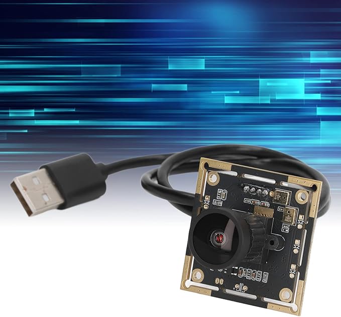 Camera Module USB Camera Board HD Wide Angle 2MP 1920x1080 Resolution 145° Field of View with Dual Microphones for Machine Vision Embedded Systems Black