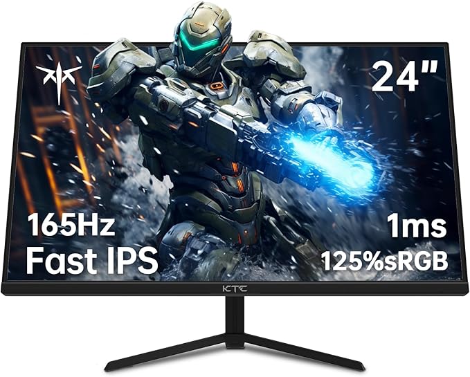 KTC 24 inch Monitor Fast IPS 1080p 144Hz 165Hz 1ms 125.25% sRGB HDR Borderless Gaming Monitor PC Monitor FreeSync Premium &amp G-Sync HDMI 2.0x2 DP1.4x2 Vesa Support Eye Care for Gamers