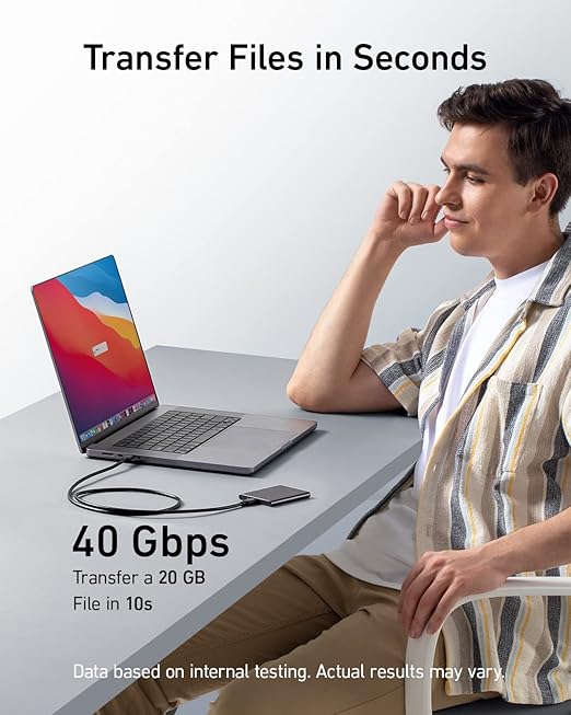 Anker USB C Cable(3.3FT 240W) USB 4 Data Cable 40Gbps 8K HD Display Thunderbolt 4/3 Compatible for iPhone 17 MacBook Hub Docking and More