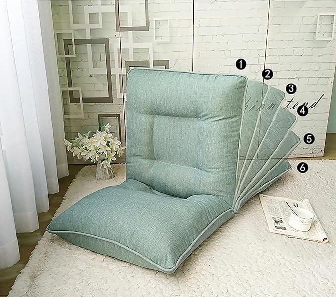ELEFOCUS Adjustable Floor Sofa Chair - 6 Positions Gaming Chair with Back Support Folding Lazy Chair for Meditation Reading(E)