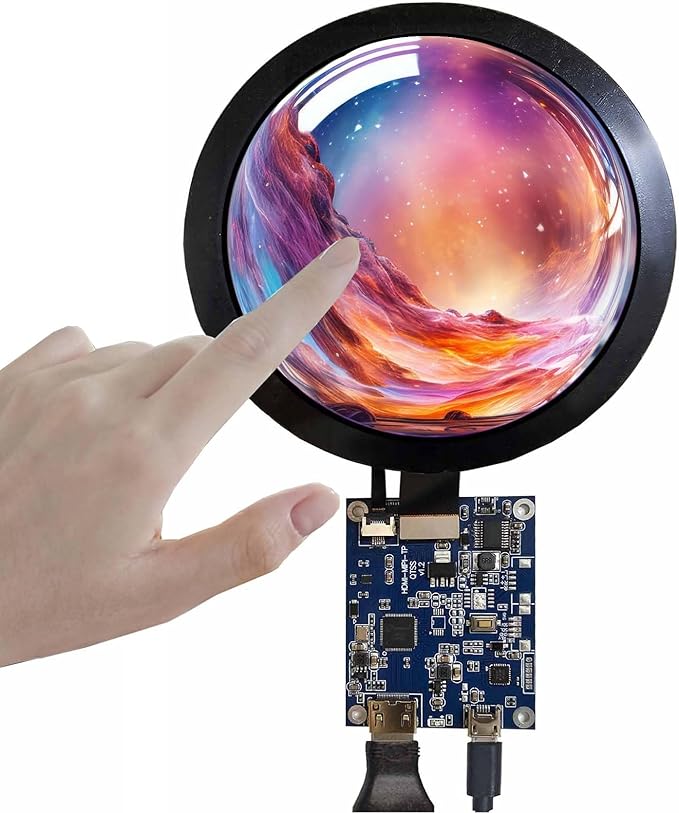 5 inch 1080x1080 350nit IPS MIPI Round LCD Touch Screen and 50 pins Controller Board