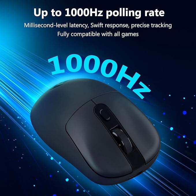 Redragon Wireless Gaming Mouse 58g Lightweight 12000 DPI Tri-Mode 2.4G/Bluetooth/USB-C PAW3311 Sensor 75Hr Battery Mice with 6 Programmable Buttons for PC/Mac (Black)