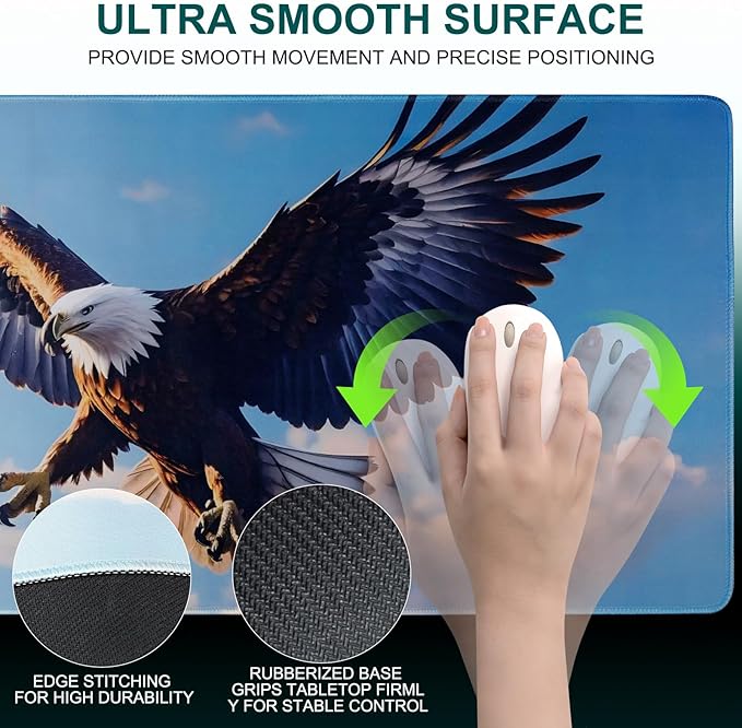 3 in 1 Ergonomic Set Mouse Pad with Wrist Rest Keyboard Wrist Rest and Desk PadMemory Foam Soft Breathable Pain Relief for Wrist Fatigue Prolonged Typing and Mouse Use Jamboa