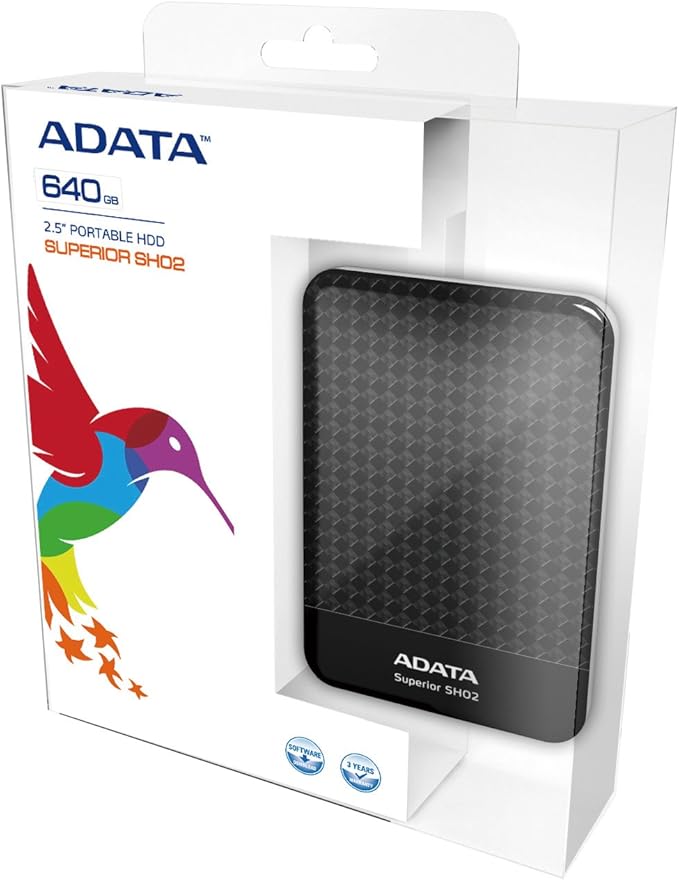 A-Data HDD SH02 640GB Black Color Box