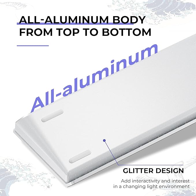 HITIME x XVX 60% Percent Keyboard with Strap H61 Wired Aluminum Gaming Keyboard Hot Swappable Kanagawa Anime PBT Keycaps RGB Backlit Cherry Profile Sound Absorbing Pads Creamy Linear Switch