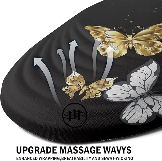 Ergonomic Memory Foam Mouse Pad with Wrist Rest Support Non-Slip PU Base and Wireless Capability