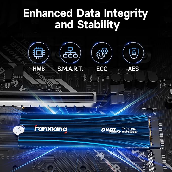 fanxiang 1TB NVMe SSD PCIe Gen 4 Gaming SSD for PS5 Up to 7000MB/s M.2 2280 SSD Compatible with PS5 Storage Expansion Internal Solid State Drive for Gamers Professionals Creators S880E