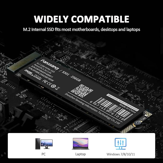 fanxiang S501 256GB NVMe SSD 3D NAND1.3 PCIe Gen3x4 M.2 2280 Internal Solid State Drive (Read Speed up to 2050 MB/s) Compatible with Laptop &amp PC Desktop