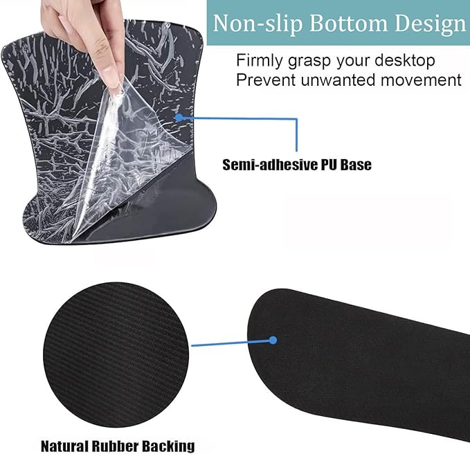 Mouse Wrist Rest and Keyboard Wrist Rest Pad+ Coaster Set Non-Slip Rubber Base Smooth Surface Ergonomic Gaming Mouse Pad for Easy Typing and Pain Relief Smoke Skull