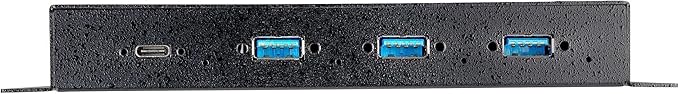 StarTech.com 4-Port USB C Hub 10Gbps - Metal Industrial USB Type-C Hub w/ 3xUSB-A &amp 1xUSB-C - ESD &amp Surge Protection - USB-C or USB-A Host - Self-Powered Mountable USB 3.2 Gen 2 Hub TAA