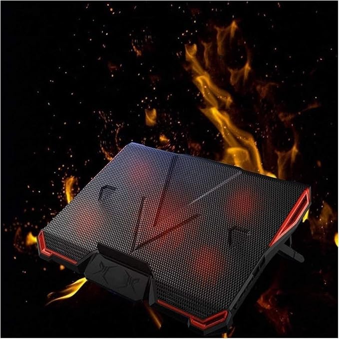 10-17.3 Laptop Cooler Cooling Pad | Ultra Slim Portable 5 Quiet Big Fans 2100RPM with USB Line Built in | Simple and Easy Use Design