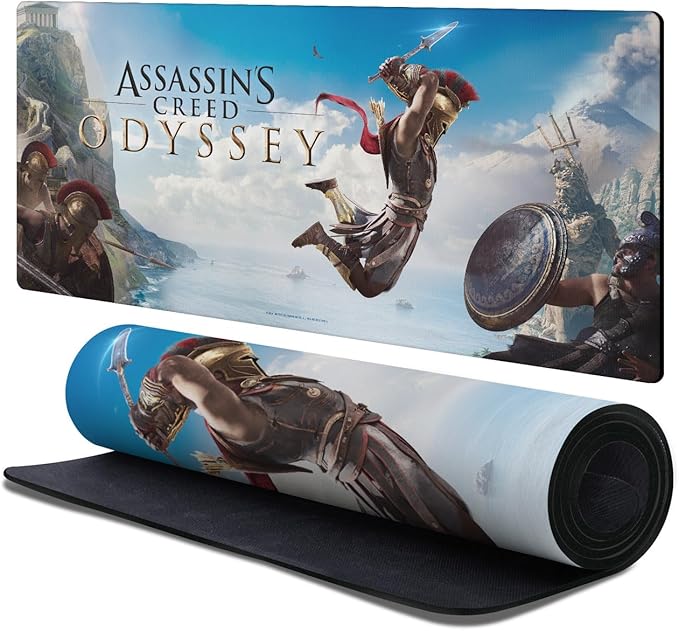 Head Case Designs Officially Licensed Assassin's Creed Alexios Jump Odyssey Key Art 37.4 x 15.75 x 0.16 inches (900 x 400 mm) - XL Gaming Office Desk PC Keyboard Mouse Mat Pad