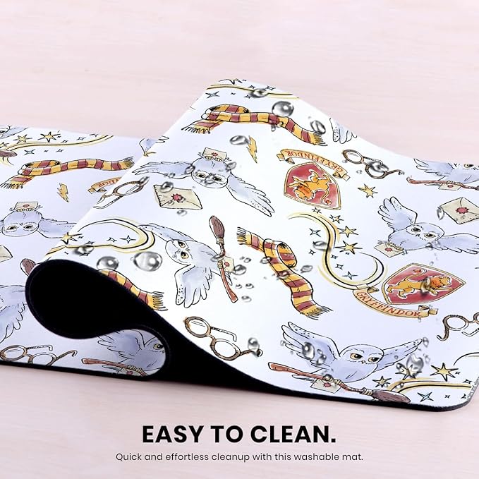 Head Case Designs Officially Licensed Harry Potter Hedwig Owl Pattern Graphics 23.62 x 11.81 x 0.12 inches (600 x 300 mm) - L Gaming Office Desk PC Keyboard Mouse Mat Pad