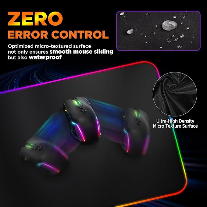 Gimars RGB Gaming Mouse Pad15W Wireless Charging Mousepad with 10 Light Modes Large Mousepad with Premium Smooth Surface Non-Slip Mouse Mat for Gaming Desk PCOffice 31.5x11.8x0.16inch